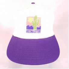 Vtg Arizona Lottery Logo White Strapback Hat Cap Purple 90s Diamondbacks 9y  eb-79363836